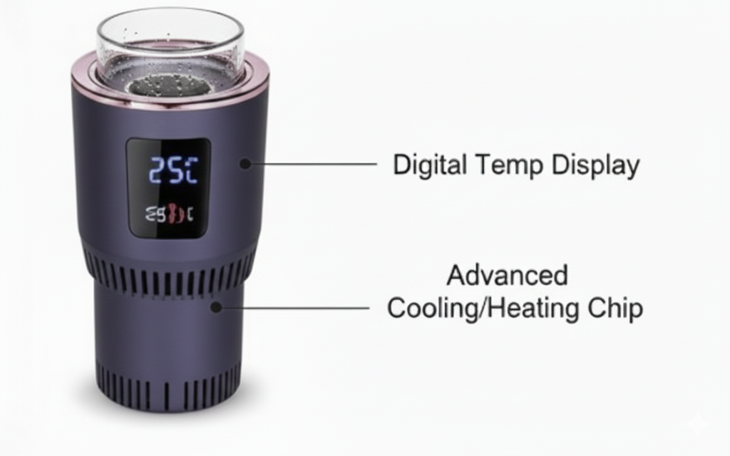 Arabada içecekleri ısıtan elektrikli kahve/termos tipi ısıtıcı